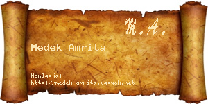 Medek Amrita névjegykártya
